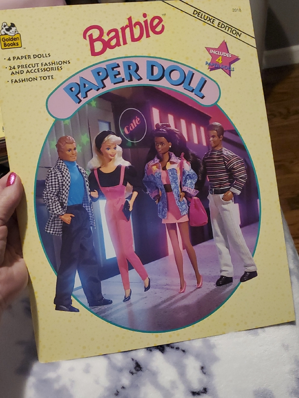 Barbie Paper Doll Book - Pink, Yellow & Blue Cover
